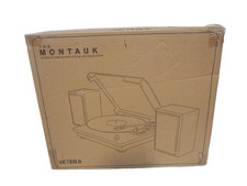 Victrola Montauk Vinyl Record Player, 3-Speed Turntable Walnut Finish