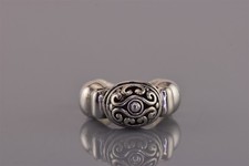 Sterling Silver Raised Scrolled Domed Face Wavy Solid Band Ring 14g 925 Sz: 7