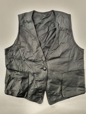 Vintage womens leather waistcoat 42" chest (4261)