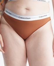 Calvin Klein Women S Modern Cotton Naturals Thong Warm Bronze 2X