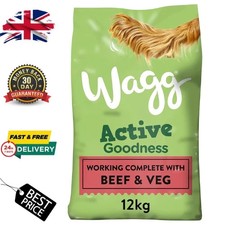 Wagg Active Goodness Complete Dry Dog Food Beef & Veg 12kg - For Active & Workin 1.05 per kilo
