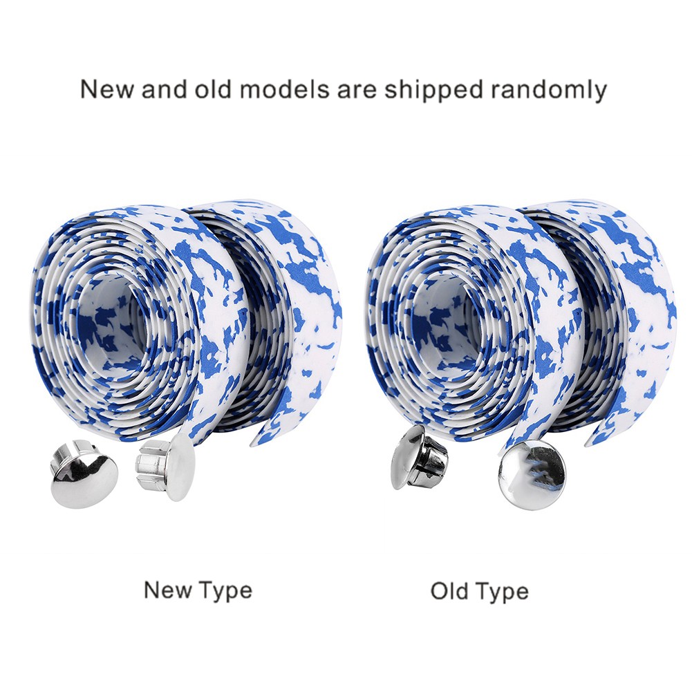 (BLUE+White)2pcs Cycling Road Bike Bicycle Handlebar Grip Wrap Tape 2 Bar BL