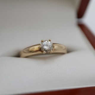 Beautiful 0.5 ct. w/si brilliant solitaire ring 585 gold size 56 = 5.15g