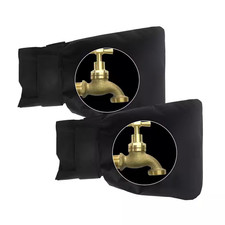 2-Piece Black Outdoor Freeze Protector Insulate Faucet Cover Small Size for Wint