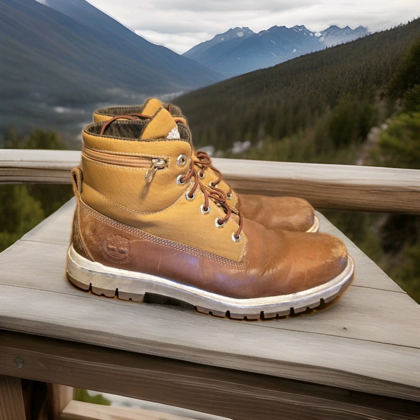 Timberland Men's 10.5 Waterproof Leather Work Boots Lace-Up