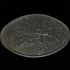 1874 Railway Locomotive Steam Engine Train Gift 1970s Vintage Belt Buckle