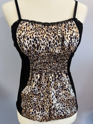 #ad My Michelle Leopard Tank Top AdjustableSpaghetti Straps Built In Bra Sz S EUC $18.00