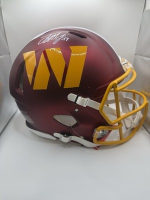 Terry Mclaurin signed Full Size Authentic Commanders Helmet. Beckett COA