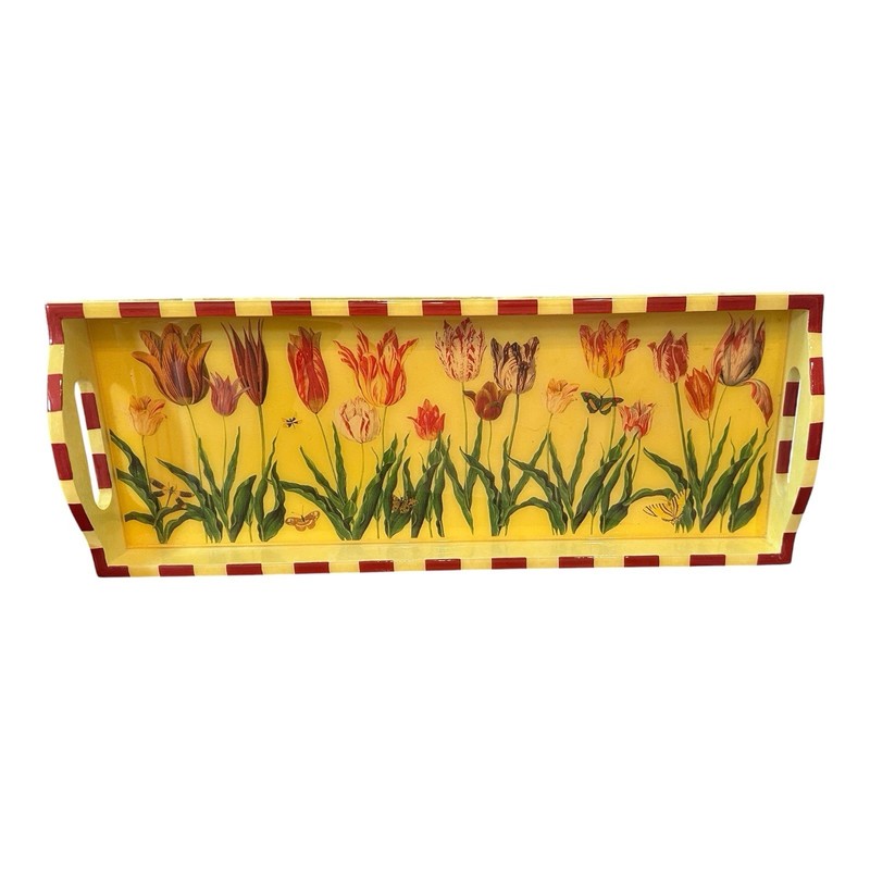 Annie Modica Tray Tulips - Signed Original Painted Tray