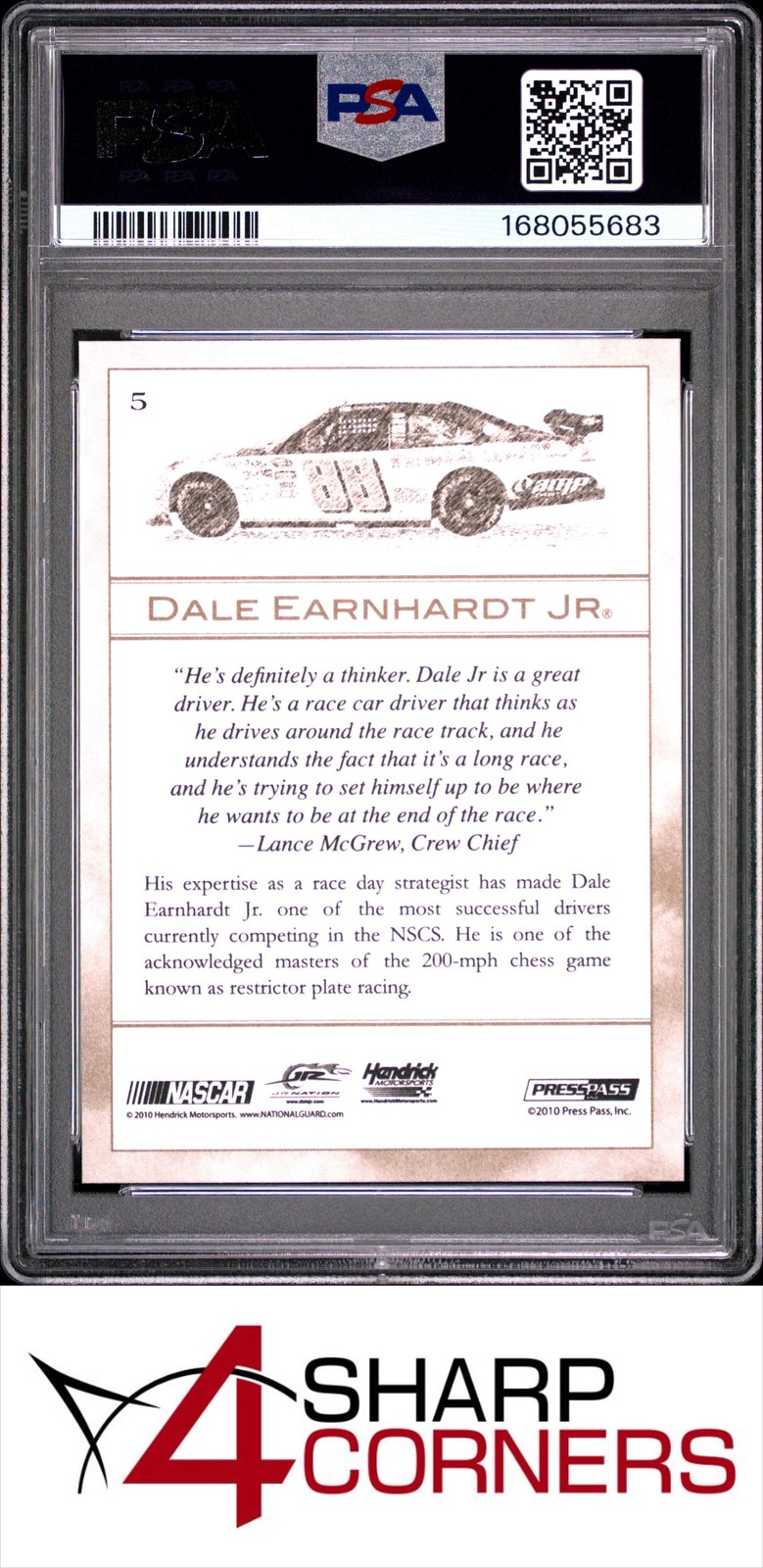 2010 PRESS PASS ECLIPSE GOLD #5 DALE EARNHARDT JR. HOF POP 1 PSA 10 view 2