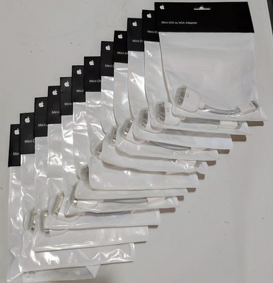 Lot Of 12 Genuine Apple Mini-DVI To VGA Adapter Apple Mac Monitor Projector New!