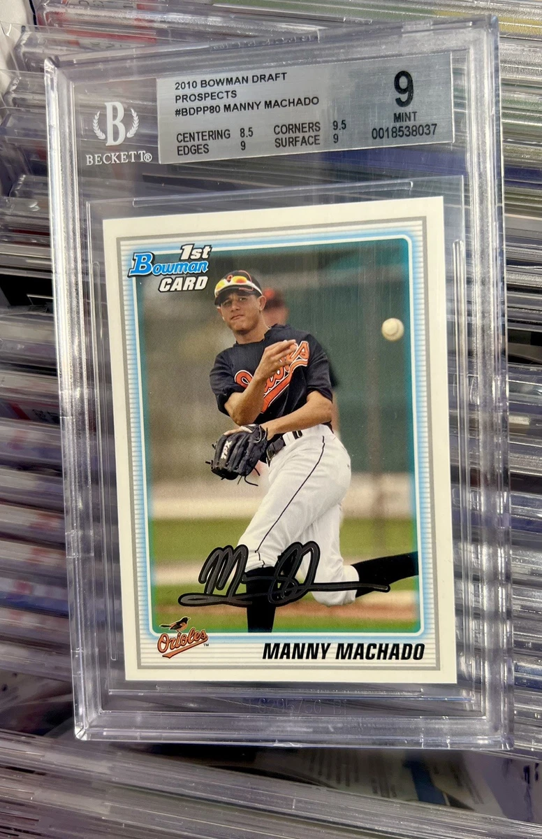 Bowman Manny Machado 2010 Season Baseball Sports Trading Cards