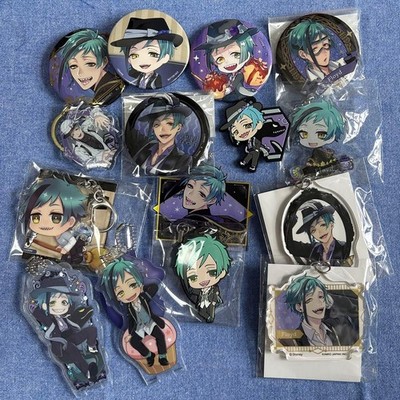 Disney Twisted Wonderland Floyd Leech Merch Lot 16pcs Can Badges Keychains Teal