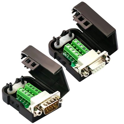 DB9 Solderless Connector，1Pcs-Male+1Pcs-Female RS232 DB9 Male Female Breakout...