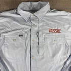 Poncho Shirt Mens XL Blue Solid Long Sleeve Snap Button Up Quick Dry Stretch