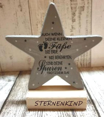 Sternenkind Erinnerung Holzstern  Andenken Stern Trauer Baby Sternenkinder Holz - Bild 5 von 8