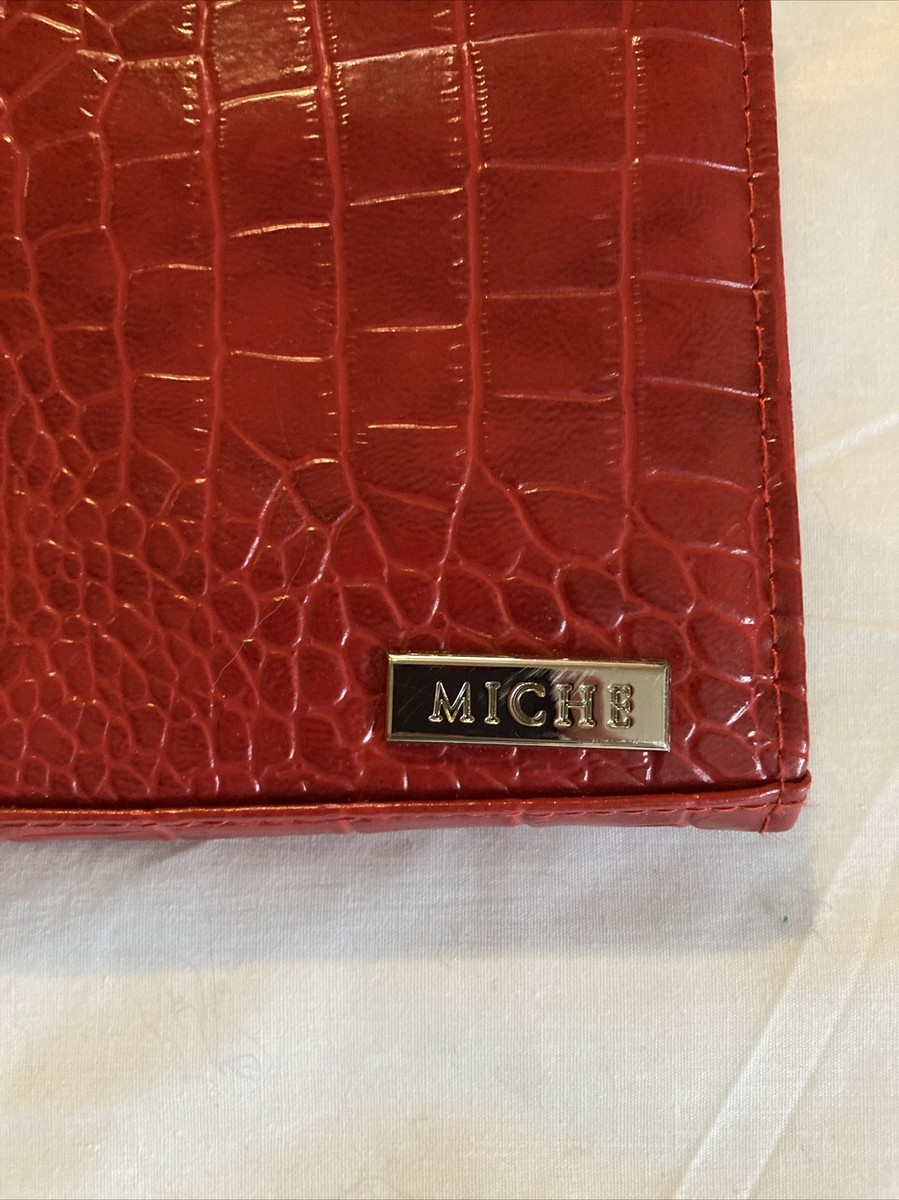 MICHE Bag shells Classic base Purse Magnetic Shell Red Leather