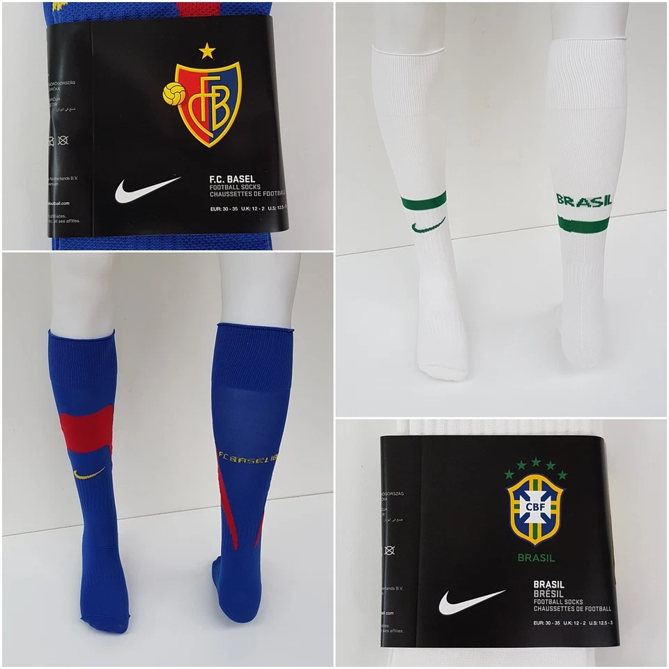 Nike Herren Kinder Fussball Stutzen Socken Strümpfe Brasilien Brazil Basel O146