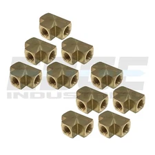 10 PACK BRASS UNION EQUAL TEE 1/4" NPT FNPT AIR/FUEL/WATER/OIL/GAS