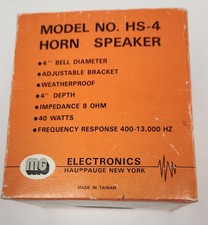 Vintage Mg Electronics Model No. Hs-4 4" Horn Speaker 40w 8ohm--tested