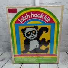 VTG-New Sealed-Vintage NEW Yarn Kits Inc Panda Latch Hook Kit 115