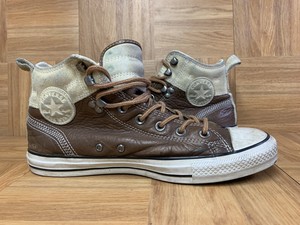 brown leather converse trainers