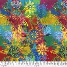 Free Spirit Happy Blooms by Sue Penn PWSP054 Multi Pinwheels   Cotton