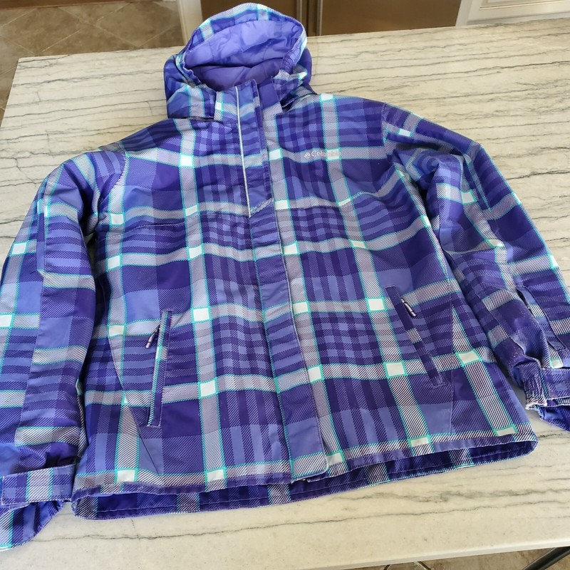 Columbia Girl's Bugaboo Interchange Jacket Purple Lotus Plaid Size XL 18/20