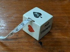 RARE VINTAGE DICE CUBE BRIDGE MARKER TAPE MEASURE TRUMPS WHIST PLAYING CARDS