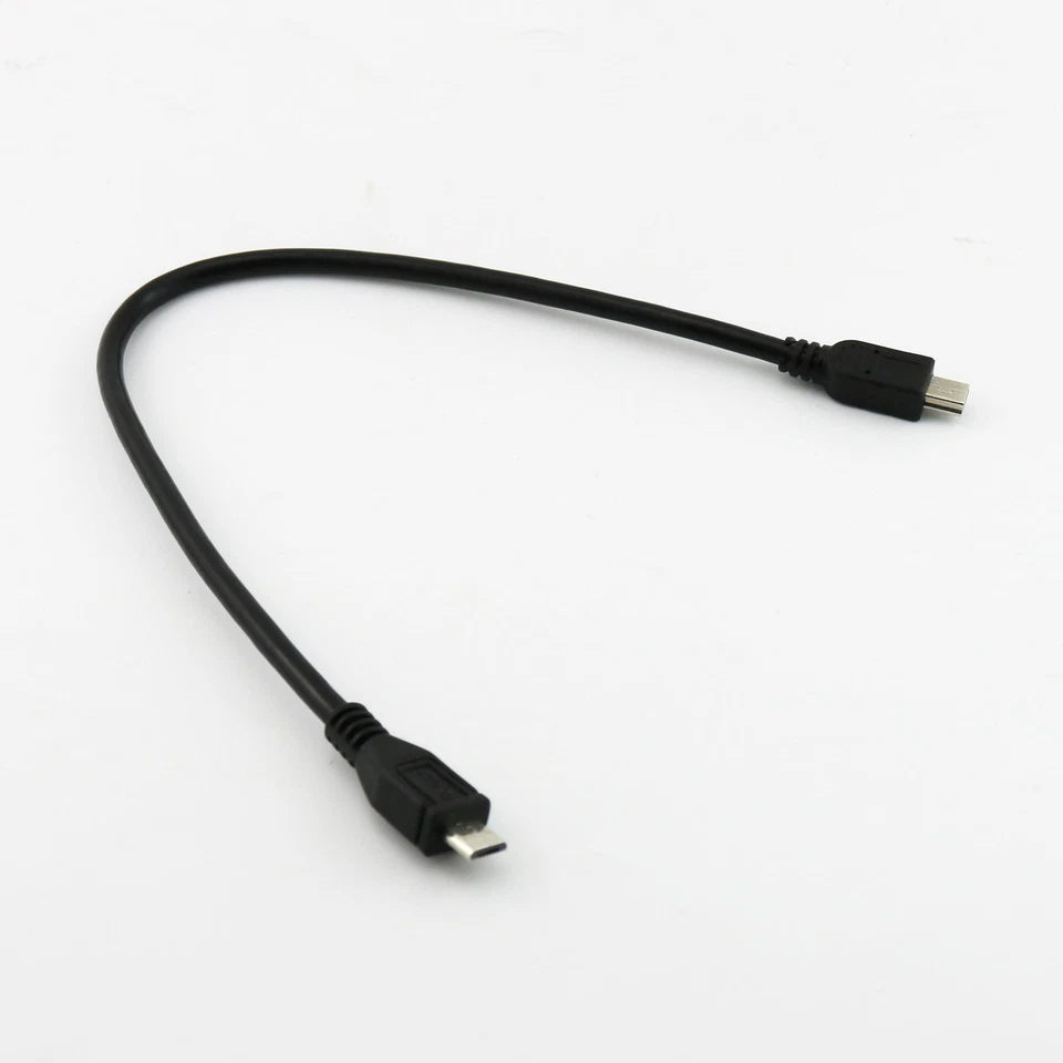 Data Sync Charge Adapter Cable Micro USB 2.0 B 5 Pin Male To Mini 5 Pin Male 1FT - Image 3 of 4