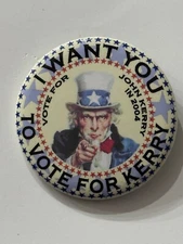 I Want You - Uncle Sam for John F. Kerry 2 1/4” Cello Button by Guardfrog