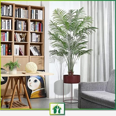Pianta Artificiale Palma Areca 160 Cm – Finta Per Interni/Esterni, Con 12 Fronde, Vaso Con Base In Cemento, Realistica - 2