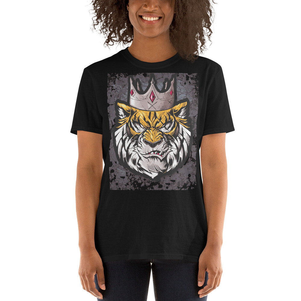 KING TIGER CARTOON TRENDY GRAPHIC COOL DESIGN Short-Sleeve
