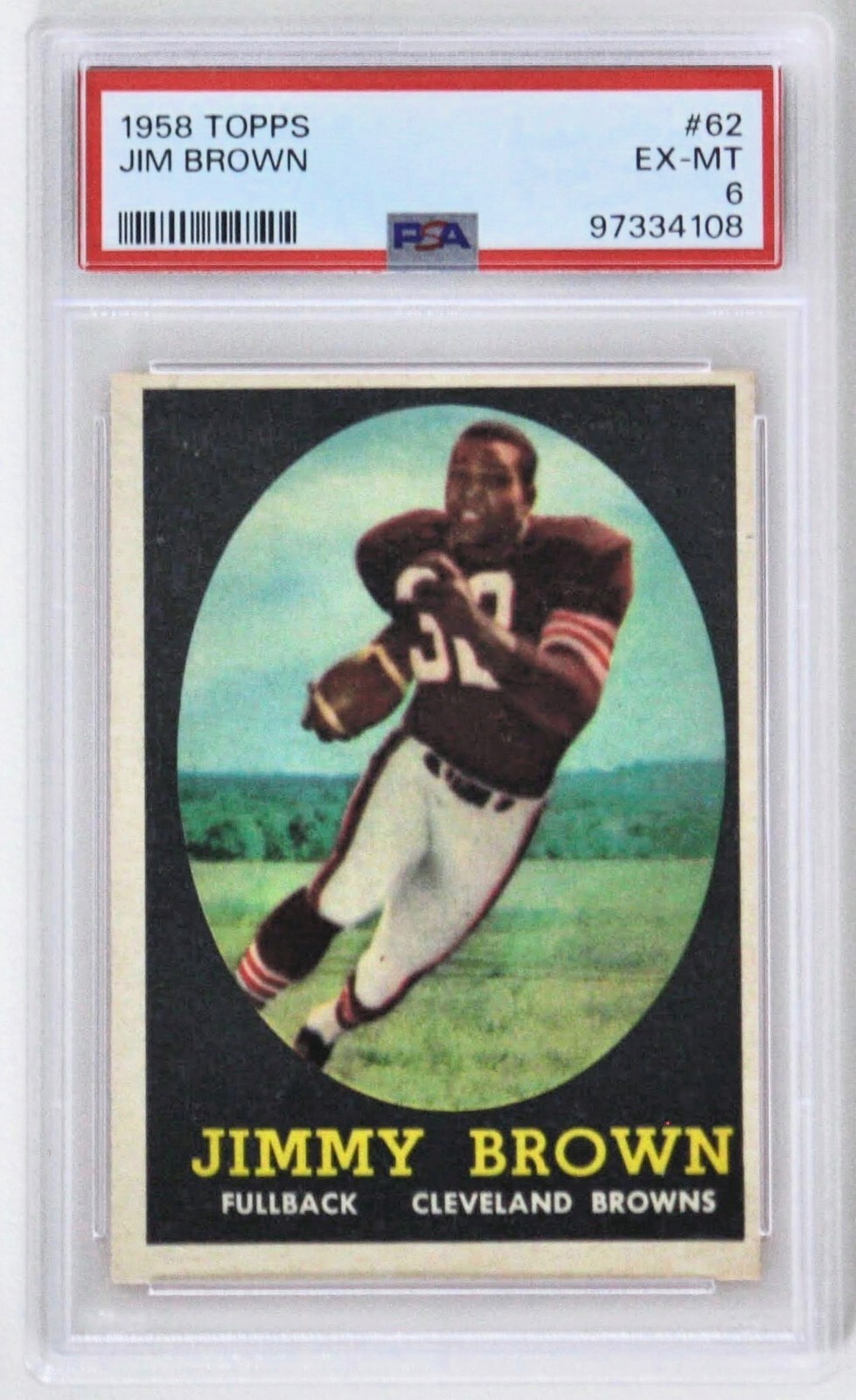 1958 Topps Football #62 Jim Jimmy Brown RC Rookie HOF PSA 6 EX-MT BROWNS