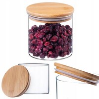 Kadax GlasbehäLter Mit Bambusdeckel, VorratsgläSer, Rund, 680 Ml