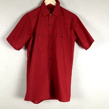 Red Kap Shirt Mens S Red Button Collared Pockets Streetwear Streetstyle Hiphop