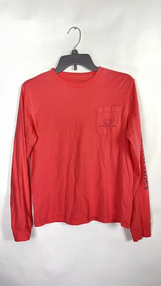 Vineyard Vine Kids Whale Logo Long Sleeve Shirt Top Orange Size Large. - Image 2 of 4