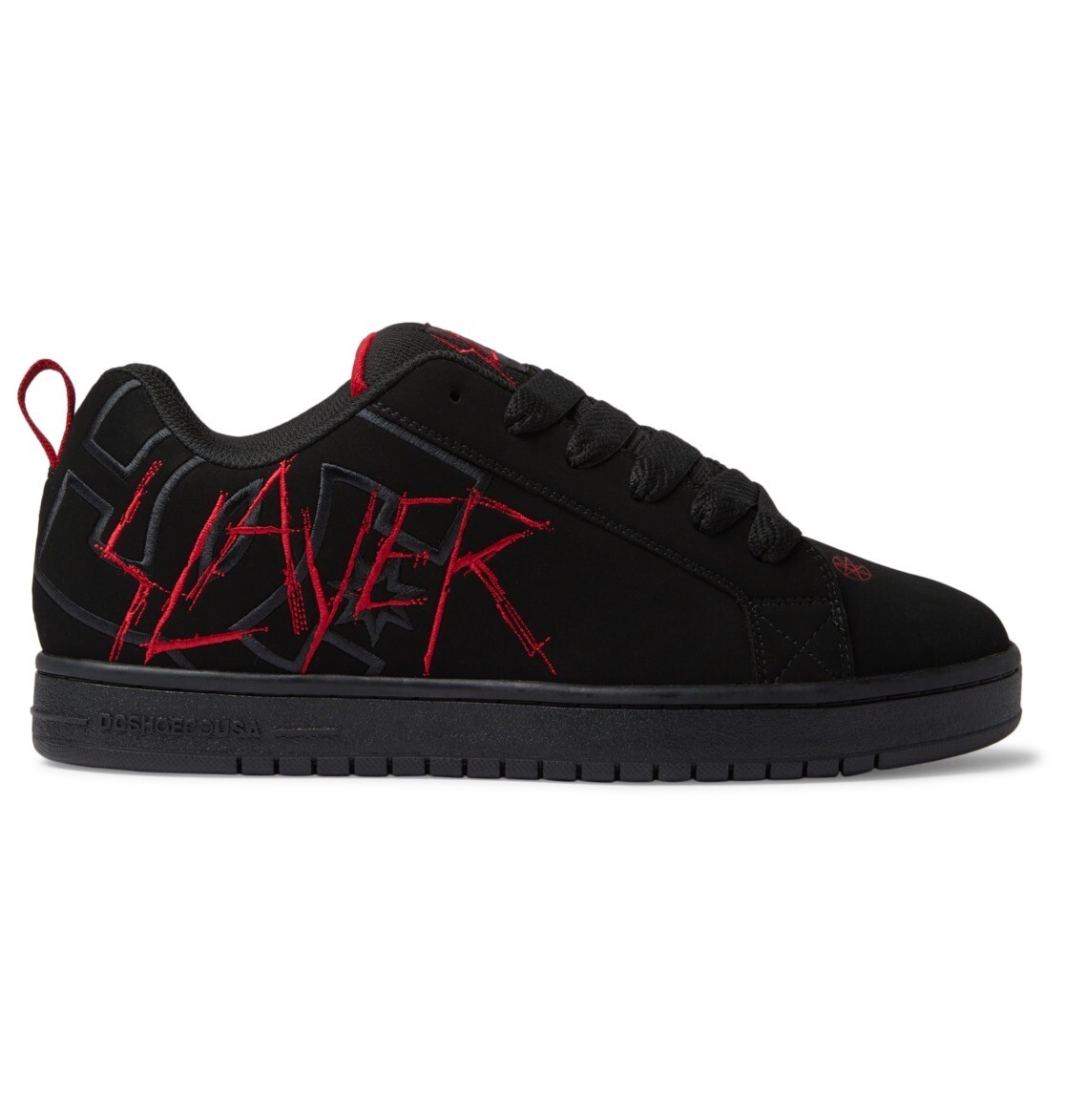 SLAYER X DC SHOES COURT GRAFFIK BLACK RED TRAINERS (UK EUR 42