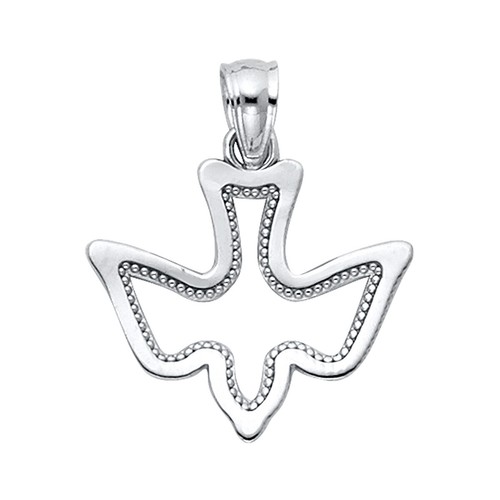 14K White Gold Religious Holy Spirit 