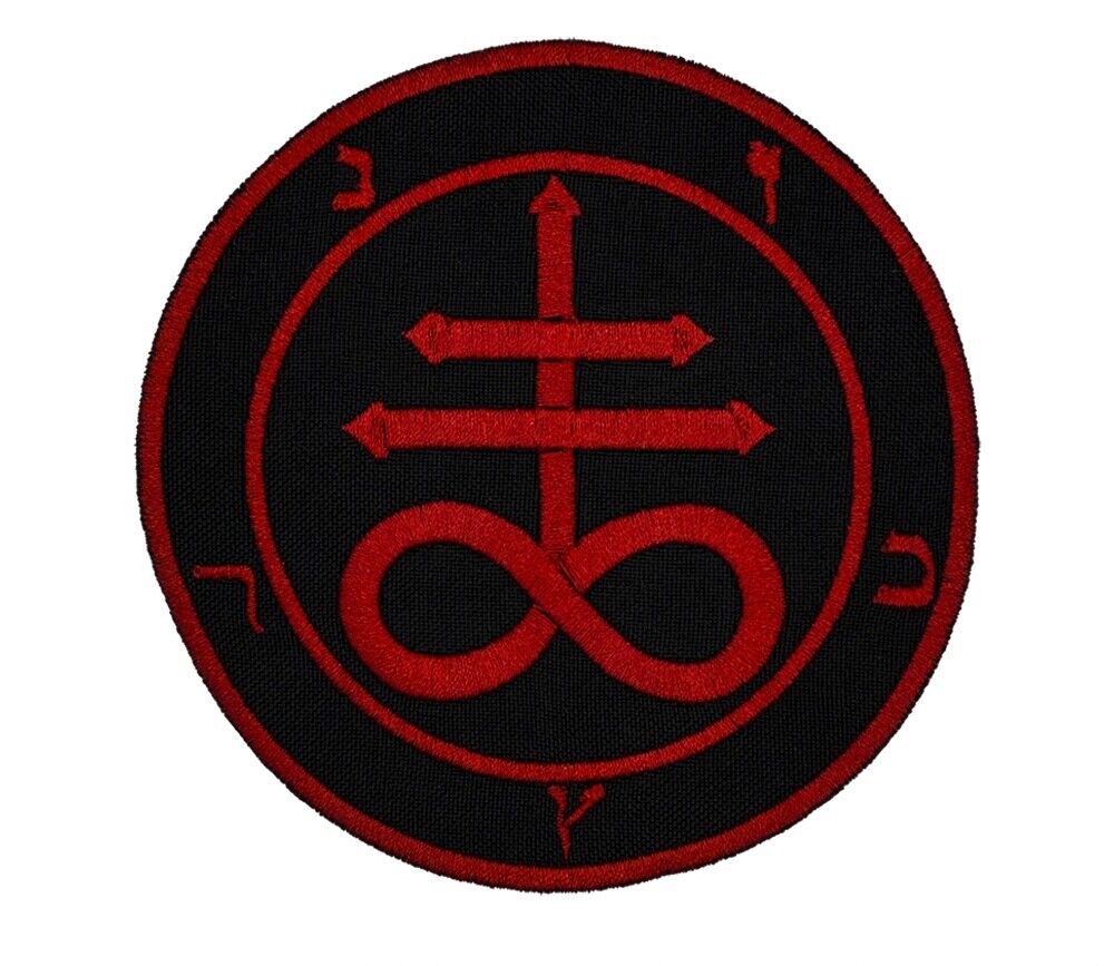 Red The Leviathan Cross of Satan Occult Symbol Embroidered Patch Applique