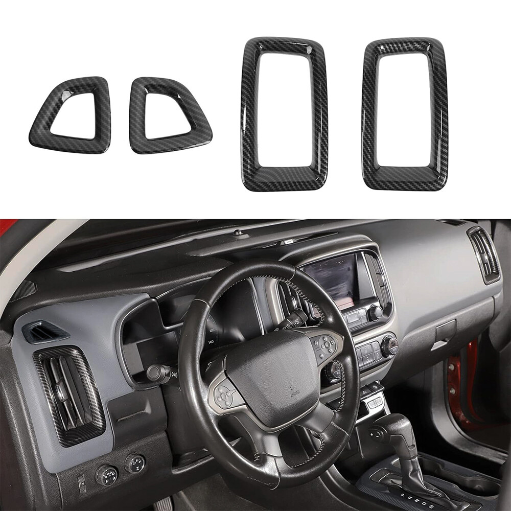 Carbon Fiber Dash Side Air Vent Outlet Cover Trim Kit For Chevy Colorado 2014+