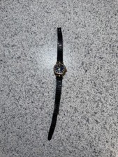 Vintage Gucci Small Round Stacked Watch Red Enamel Back Needs Battery Poor Band