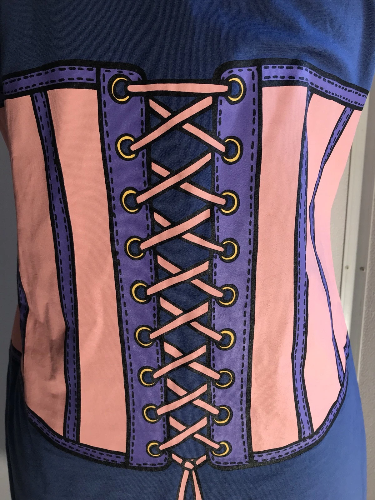 ABITO DA SERBATOIO LOVE MOSCHINO CORSETTO GRAFICO SENZA MANICHE taglia 6