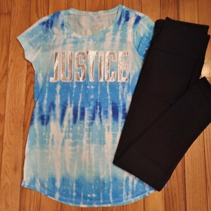 NWT Justice Girls Outfit Unicorn Top//Logo Leggings Size 10 12 14 16 18