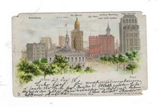 1898 Pioneer VIEW Postal Card UX14, Hoboken NJ to Germany Newspaper Row