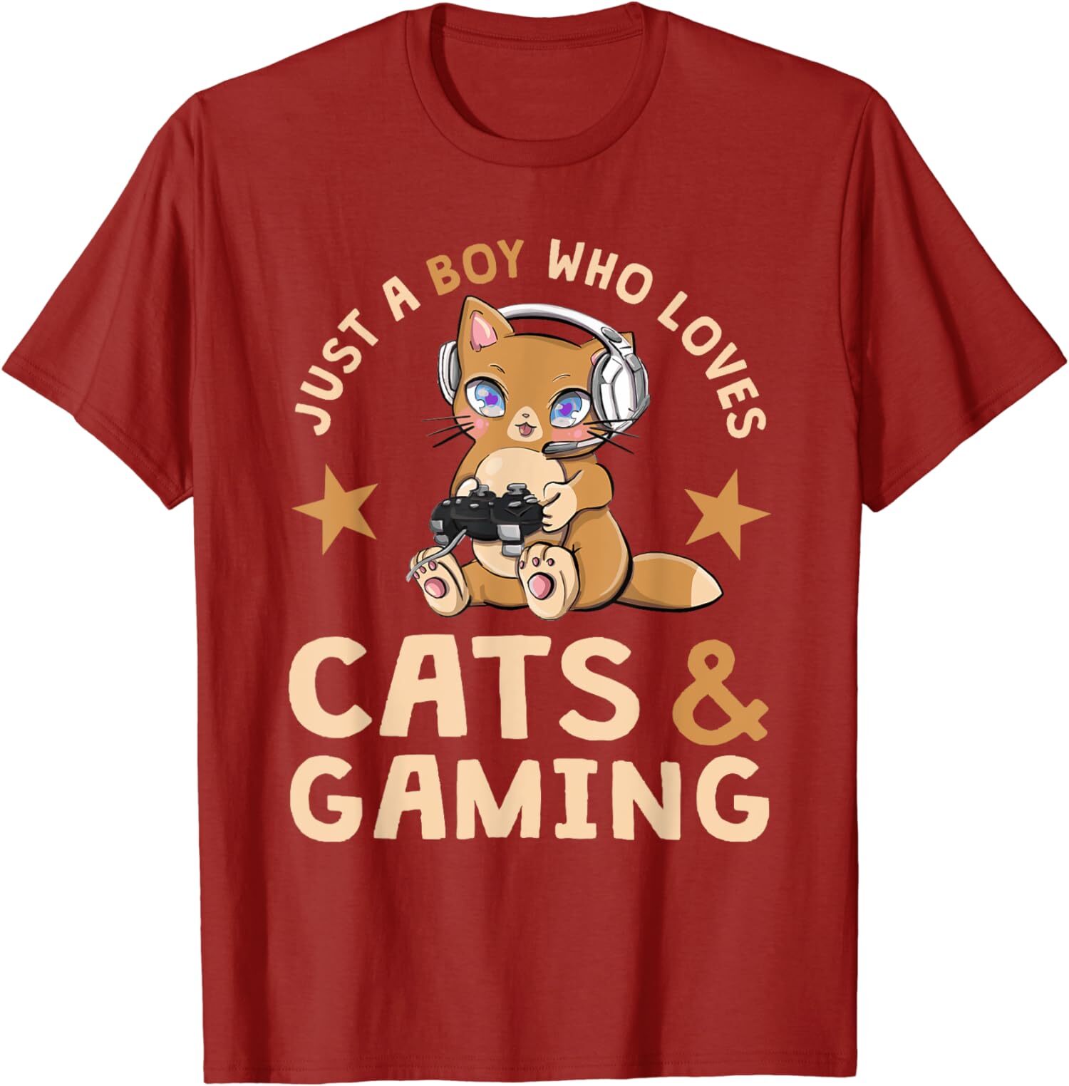 Just A Boy Who Loves Cats And Gaming Video Games Gift Unisex T-Shirt
