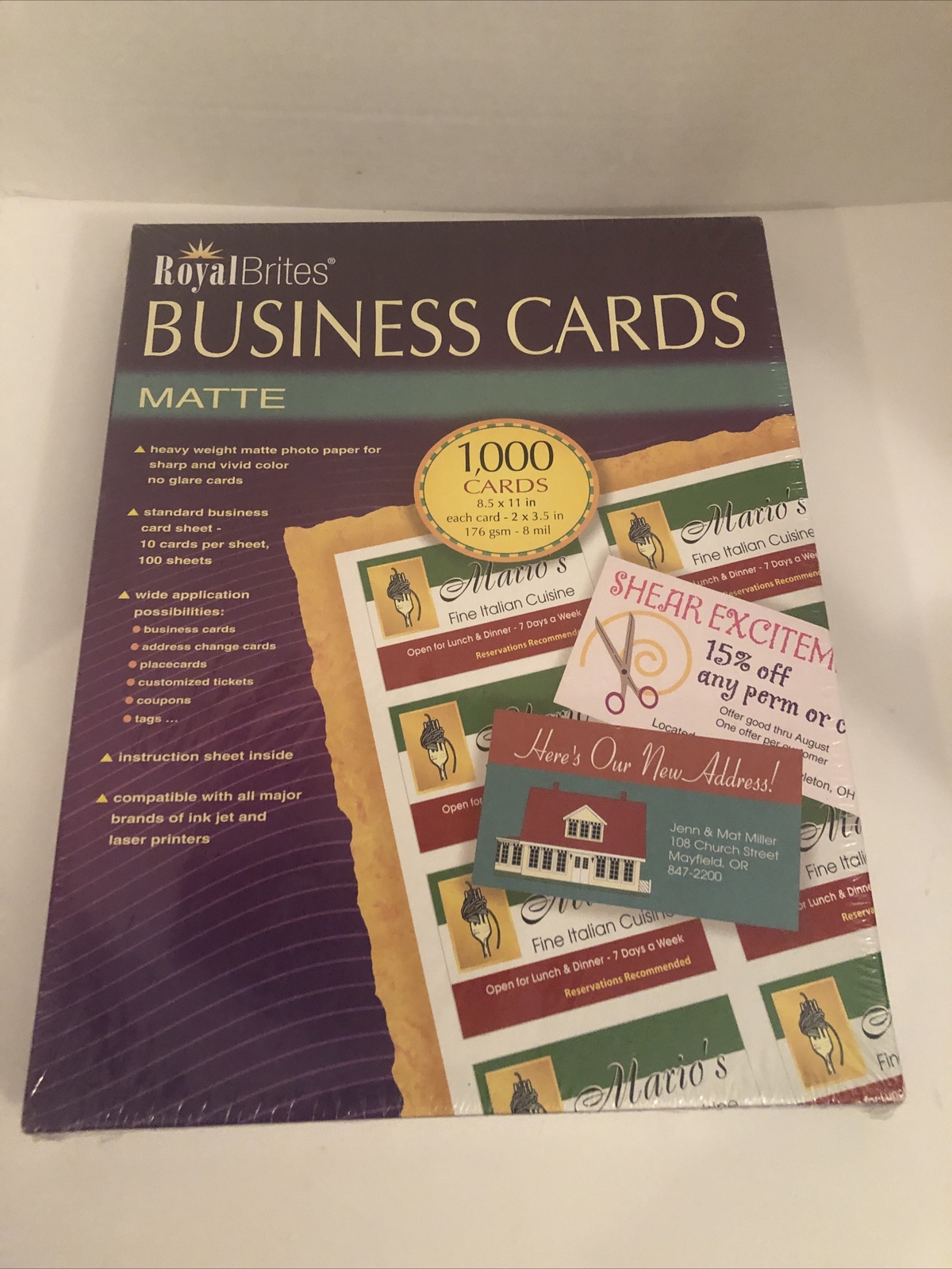 Royal Brites Business Cards 1000 White Matte 2 X 3 5 Inches 28992upc071064289922 For Sale Online Ebay