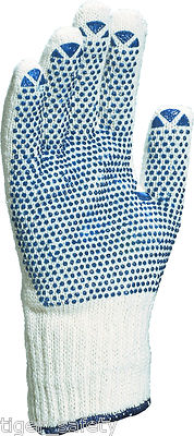 X12 Paar Delta Plus Venitex TP169 Weiß Baumwolle Safety Arbeitshandschuhe Mit