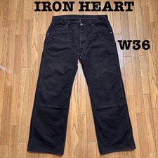 IRON HEART Double Knee Logger Jeans Black Size W36 L29 Made in Japan