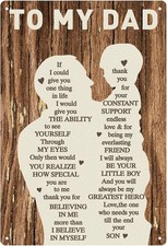 Unique Gifts for Dad from Son,Dad Birthday 12x8Inch Metal Tin Sign Son 